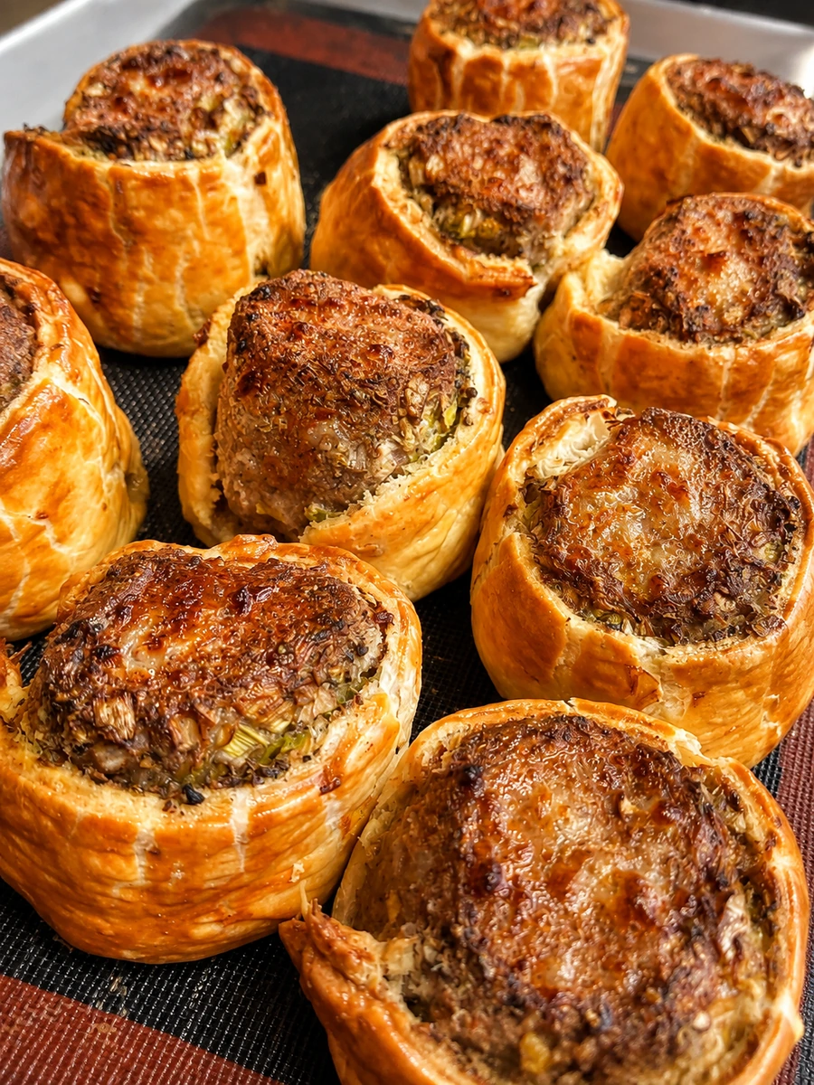 Savoury pastries on a baking tray at Branston Café