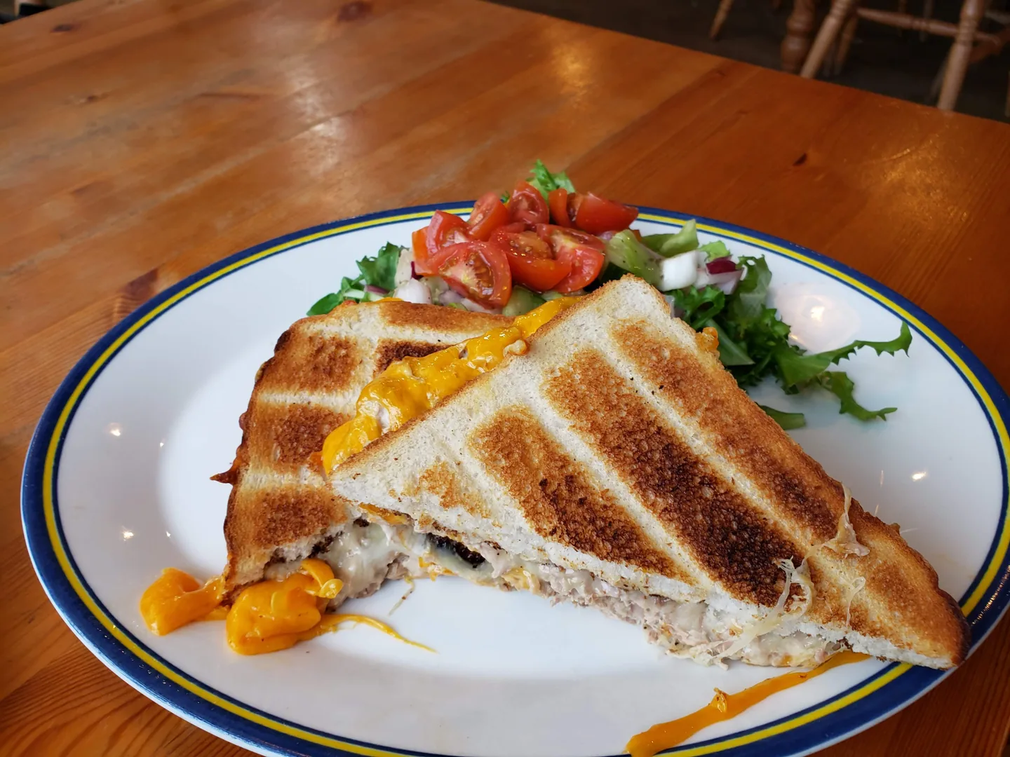 Toasted sandwich with salad at Branston Café